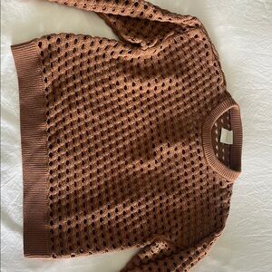 Varley Tan Knit Sweater